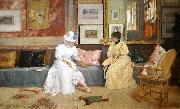 William Merritt Chase A Friendly Call. oil painting reproduction